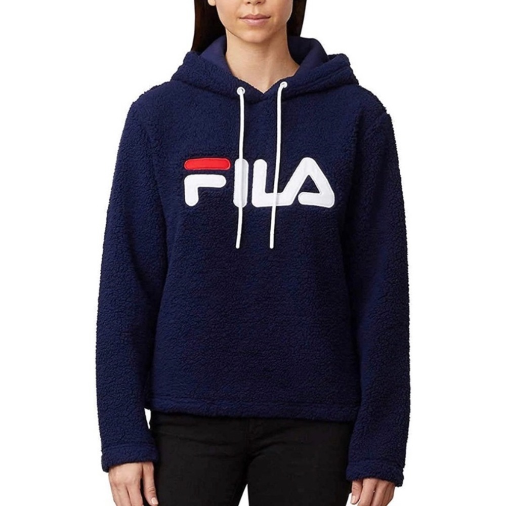 FILA Sherpa Teddy Navy Blue Sweatshirt